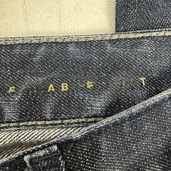 Express Women’s Dark Wash Jeans Ripped Distressed Hem Bootcut Size 41 Stretch De - Picture 4 of 8